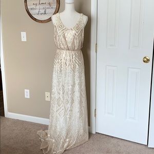 Marina cream and champagne gown